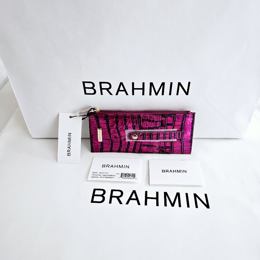 NWT Brahmin VOLTAGE VIOLET Credit Card Wallet